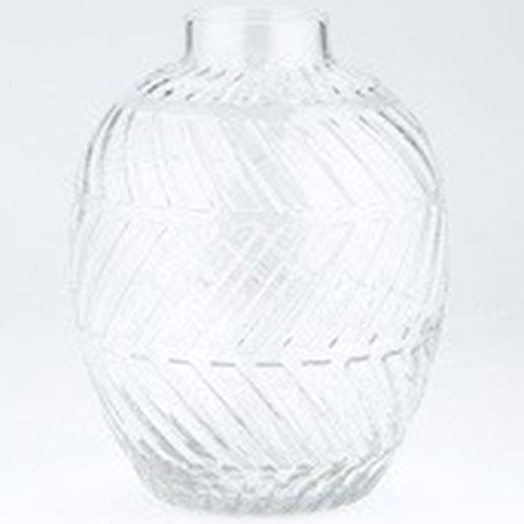 Clear Glass Vase H:9.5in D:7in