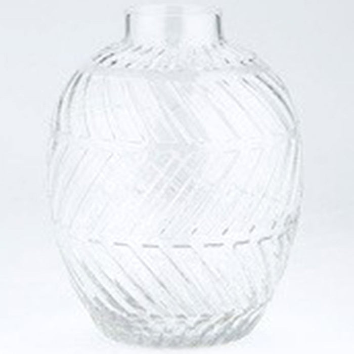 Clear Glass Vase H:9.5in D:7in