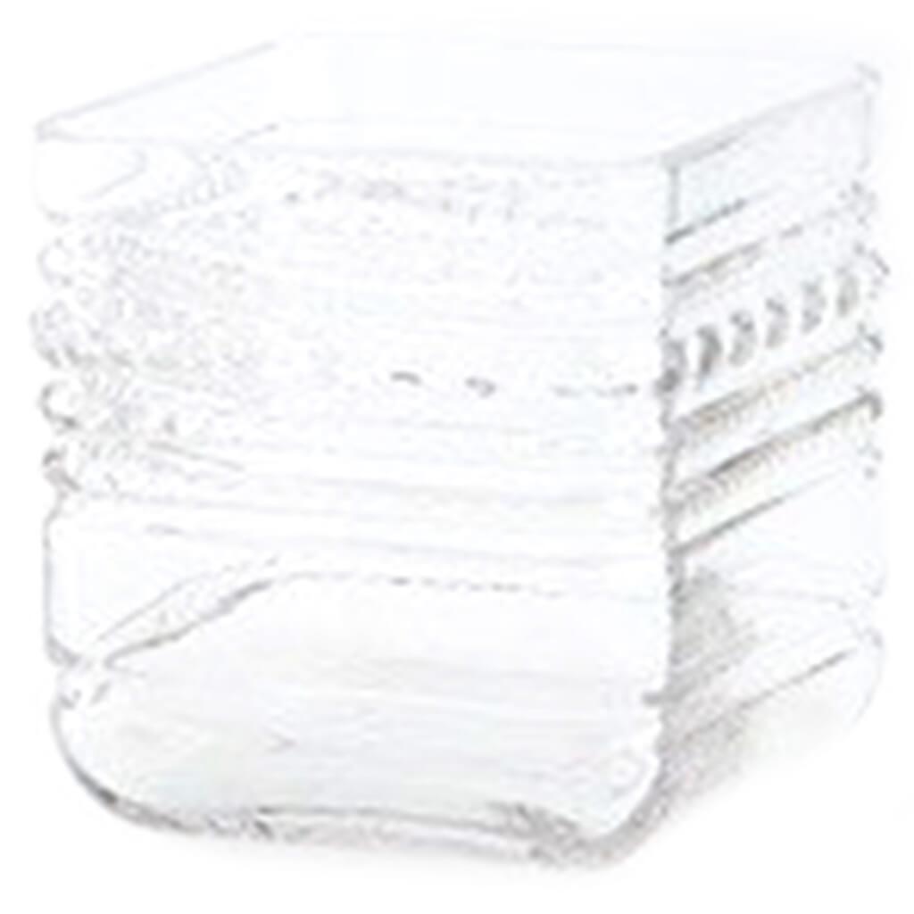 Clear Glass Square Vase L:4.5in W:4.5in H:4.5in