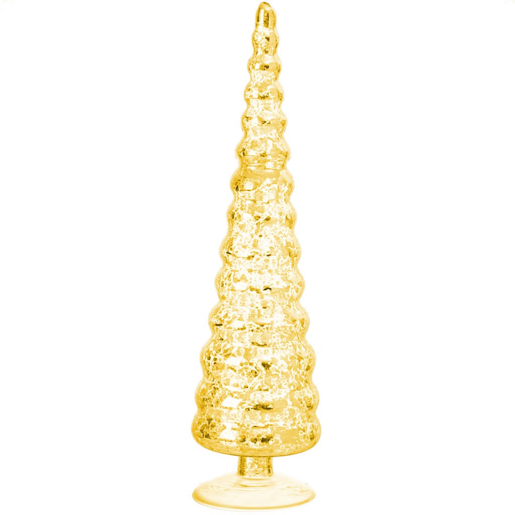 Christmas Tree Gold Glass Accessory H:11.5in D:3in