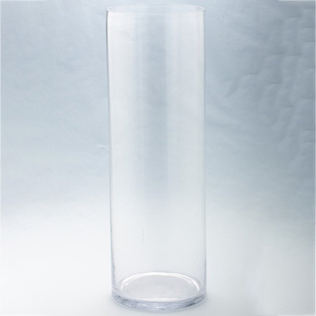 Cylinder Clear Glass Vase H:23.5in D:8in