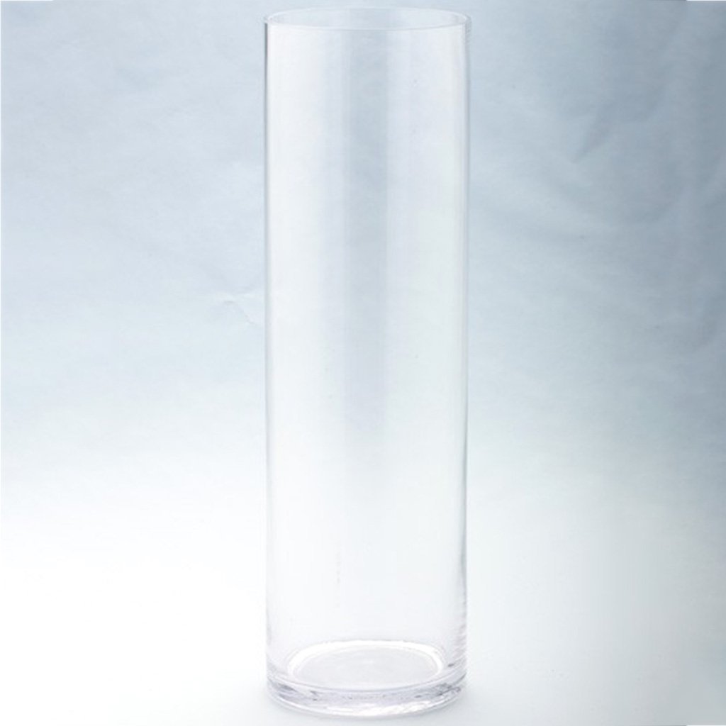 Cylinder Clear Glass Vase H:19.5in D:6in