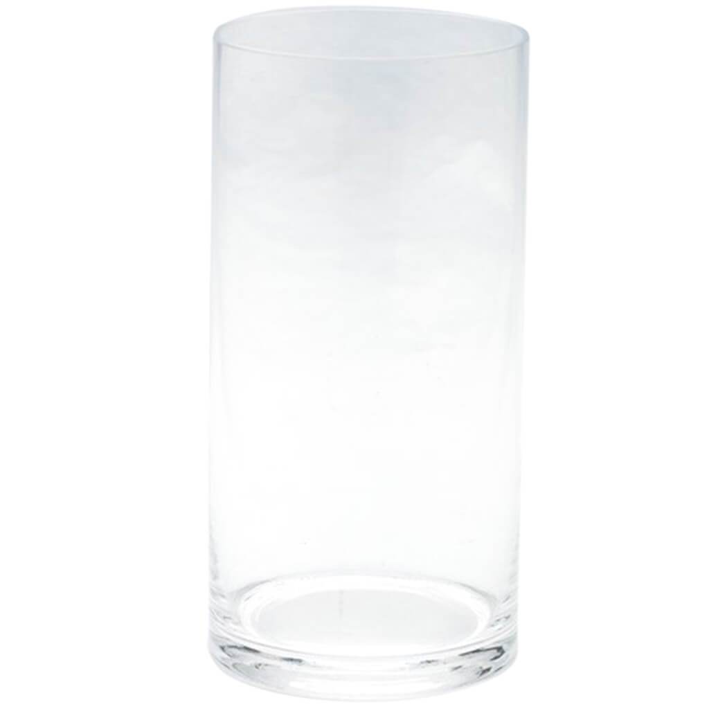 Cylinder Clear Glass Vase H:10in D:5in