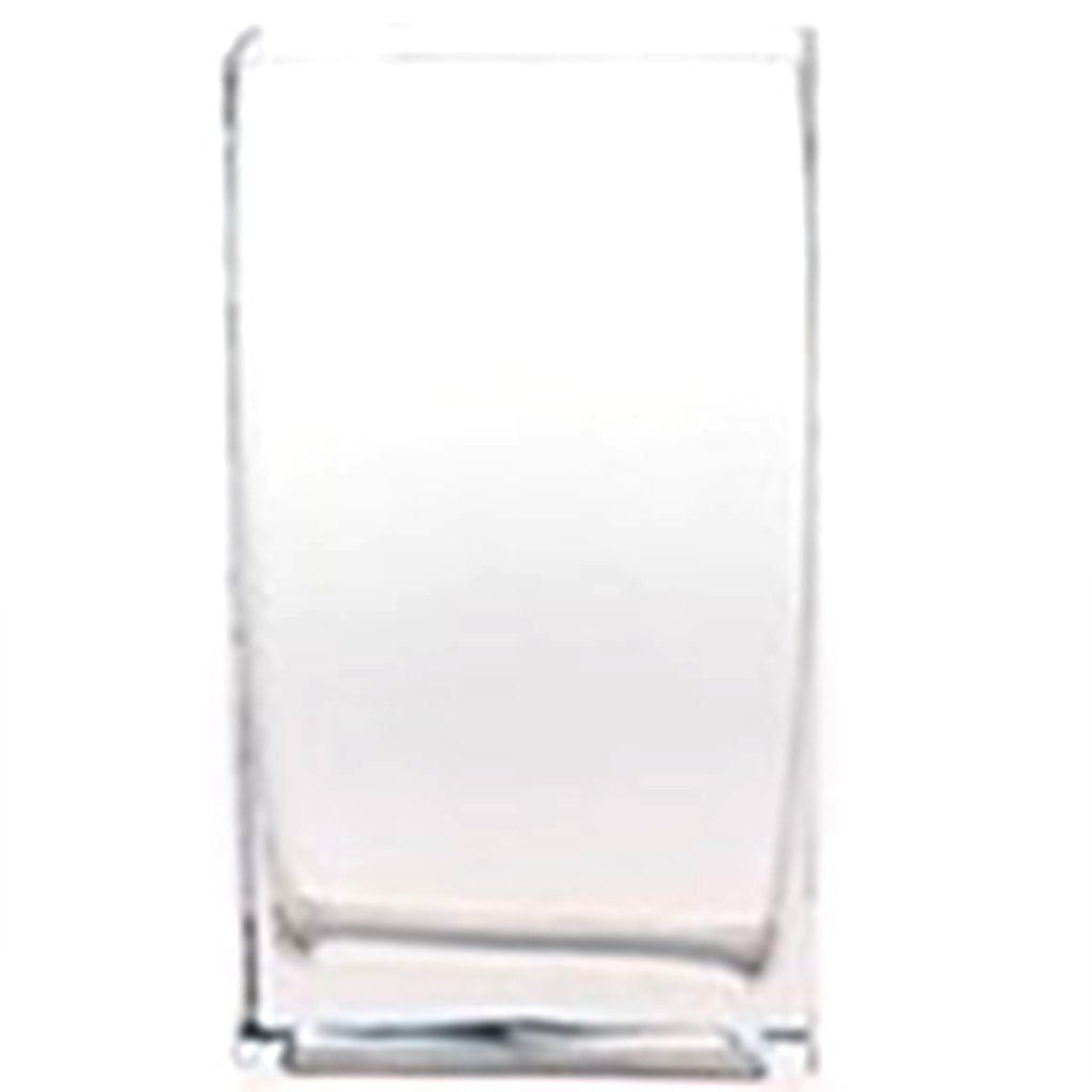 Rectangle Clear Glass Vase L:6in W:3in H:10.5in