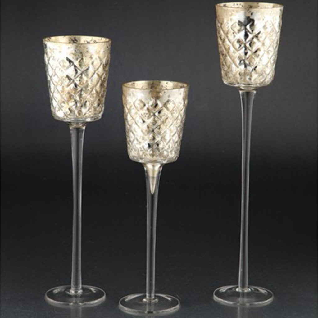 Gold Candleholder Set of 3 H:12in/14in/15.5in D:3.5in