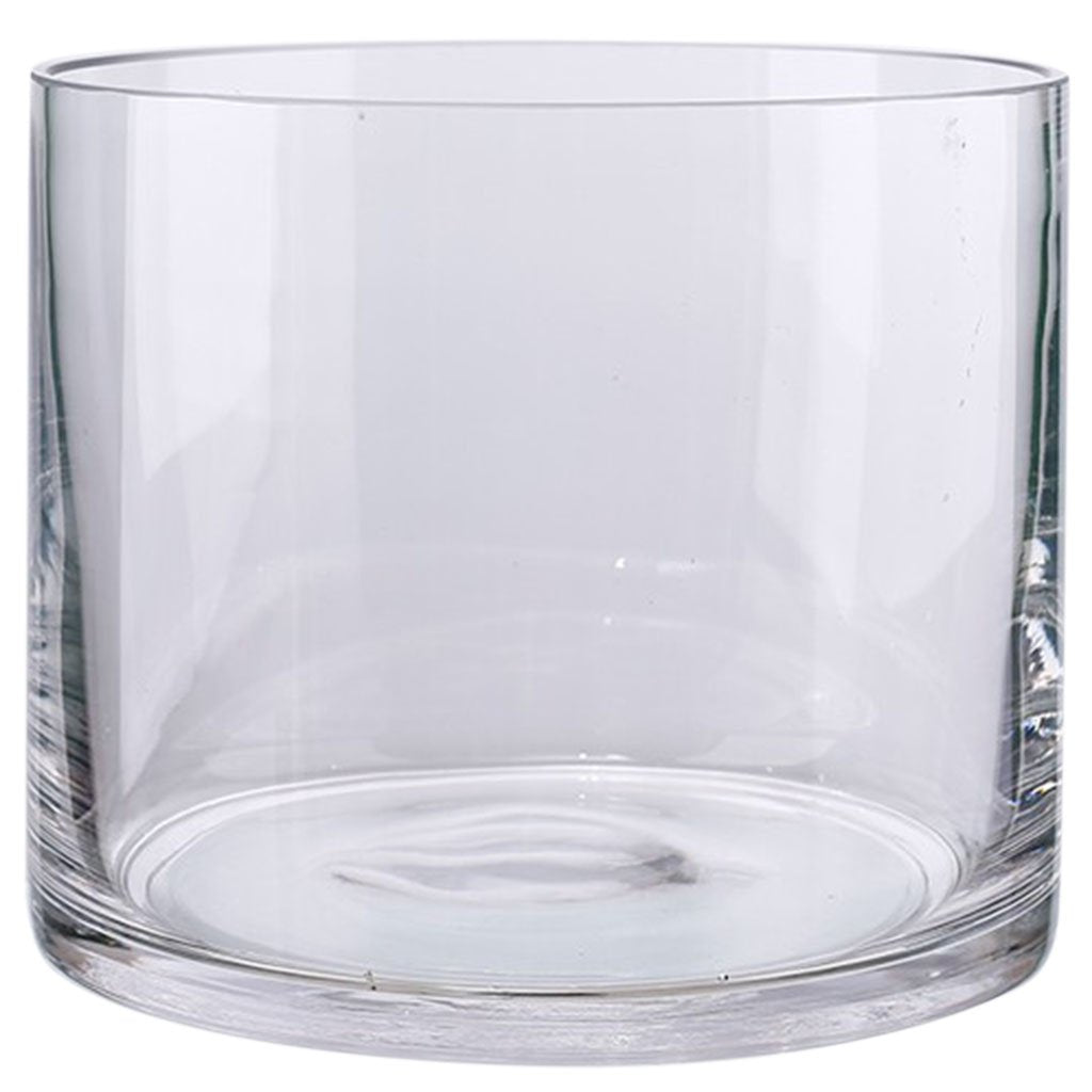 Cylinder Clear Glass Vase H:8in D:6in