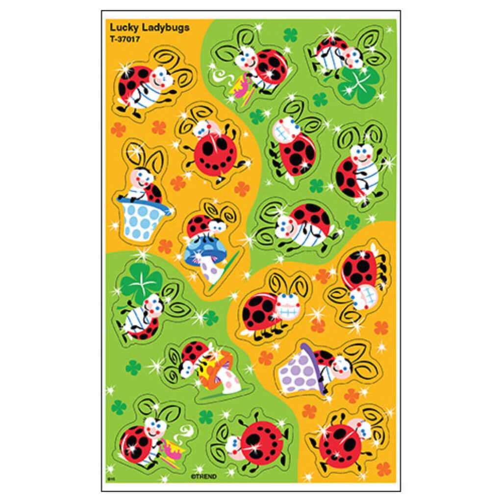 Stickers Foil Bright Lucky Ladybugs 
