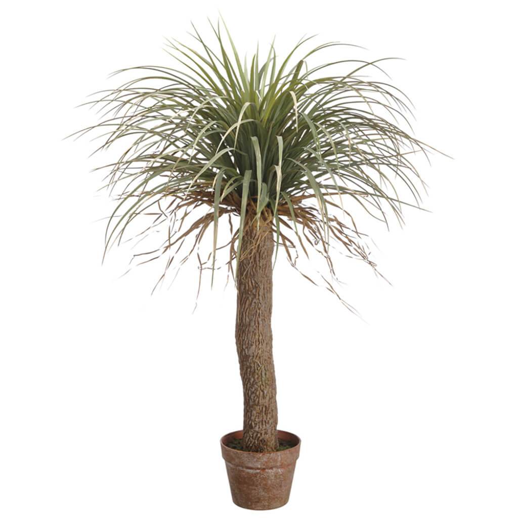 Desert Palm Tree in Plastic Pot Green Beige 38in