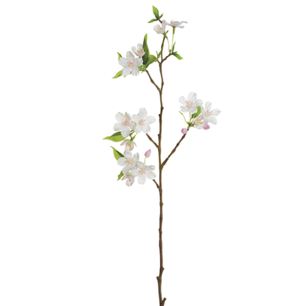 Peach Blossom Spray 23in Cream Pink