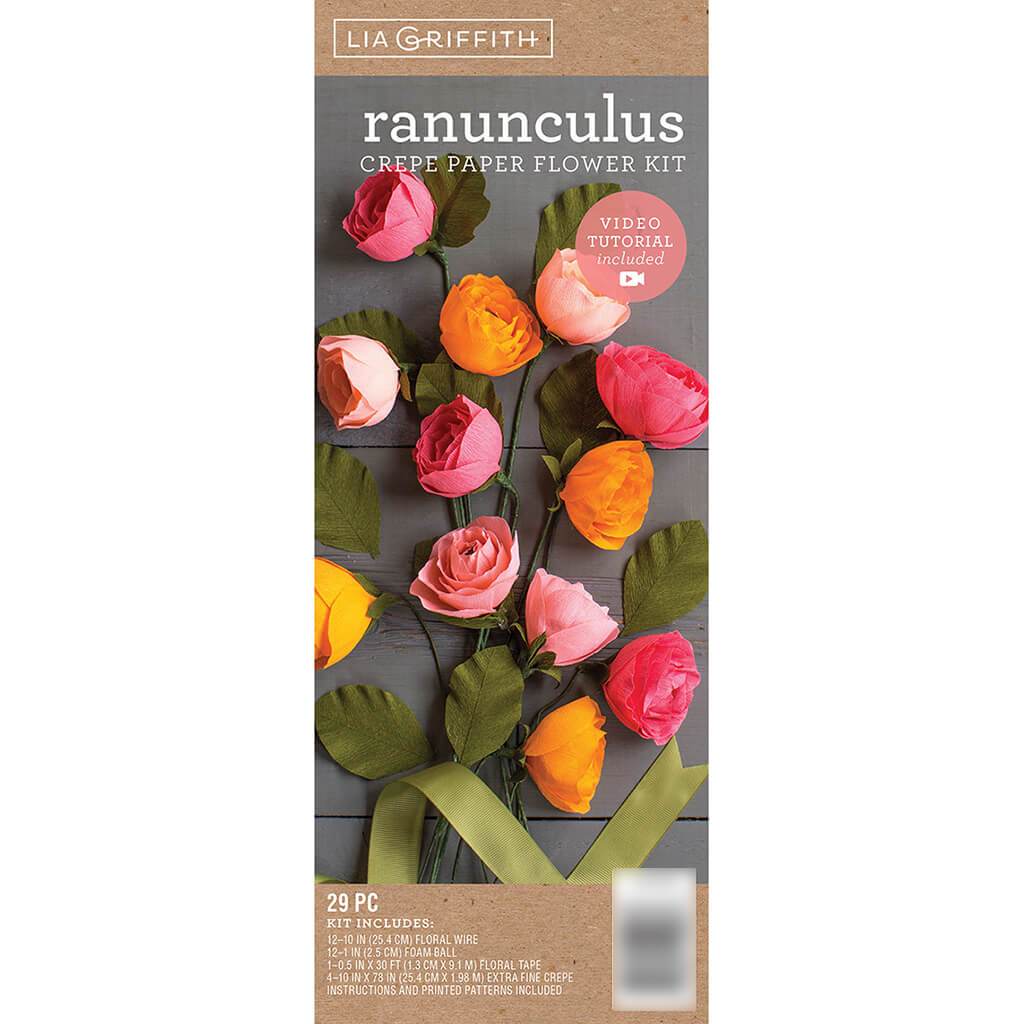 Crepe Paper Flower Kit Ranunculus Flowers