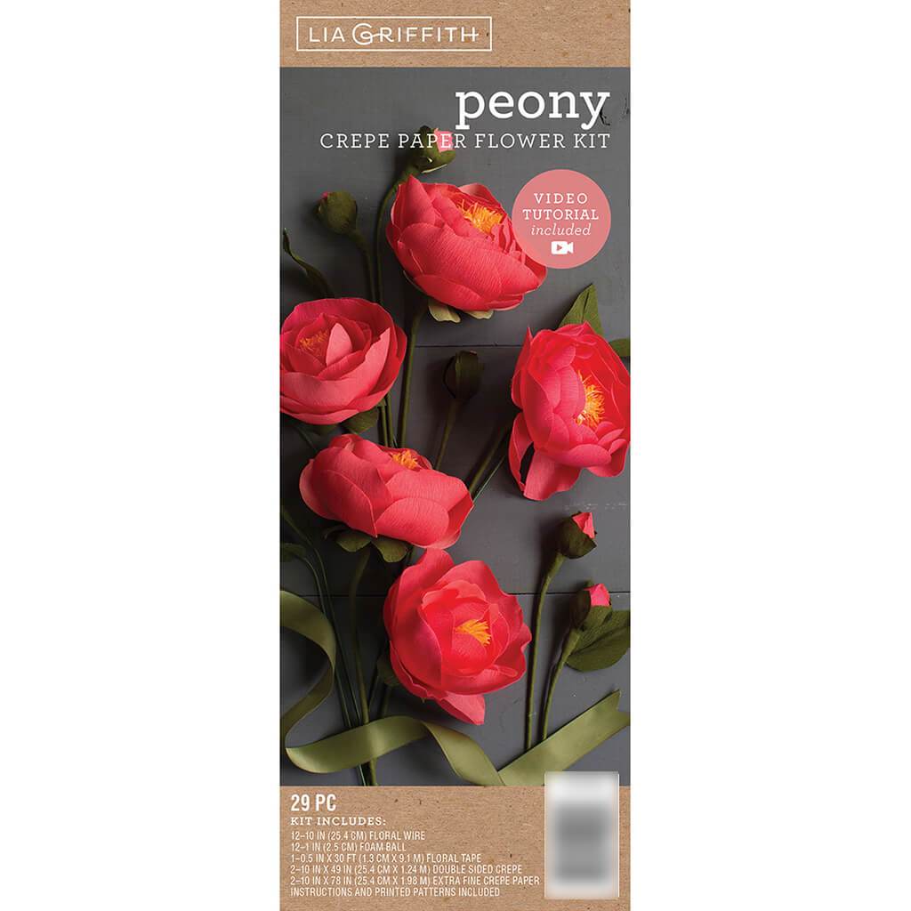 Crepe Paper Flower Kit Peony Flowers