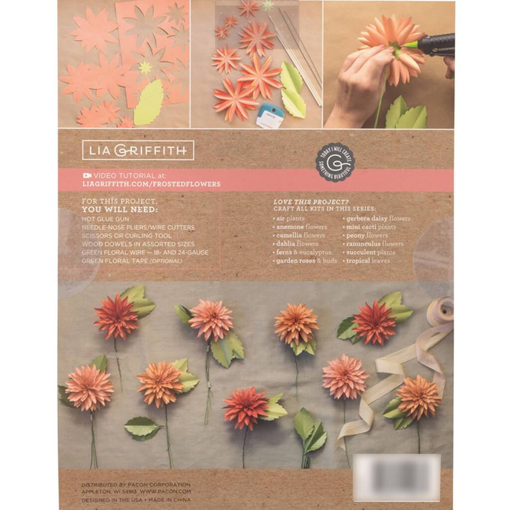 Frosted Paper Blooms Dahlia Flowers