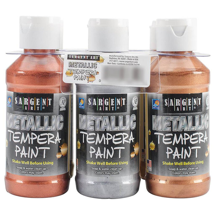 Art-Time Tempera Metallic Paint Set 4oz 6pkg