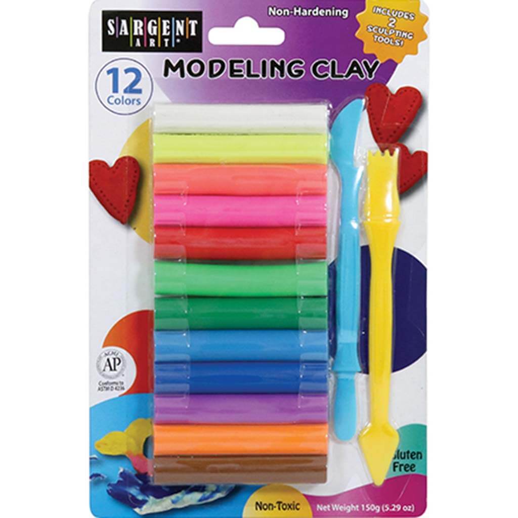 Non-Hardening Modeling Clay with Sculpting Tools 12ct