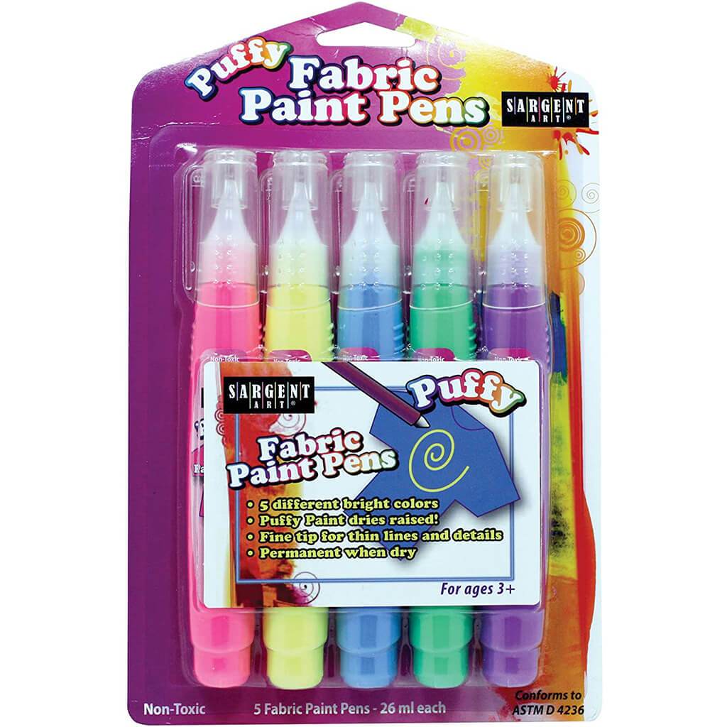 Puffy Fabric Paint Pen Pack 5ct