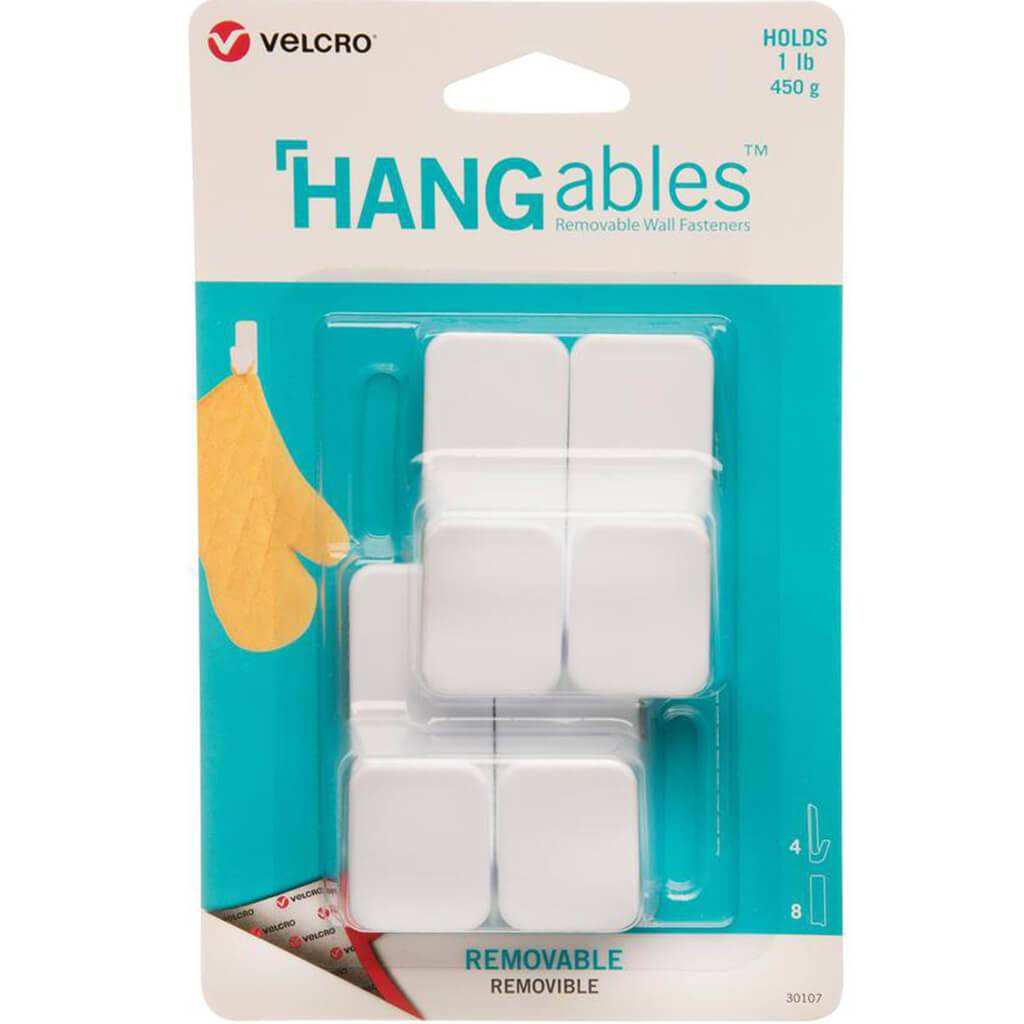 Velcro Removable Small Hook White