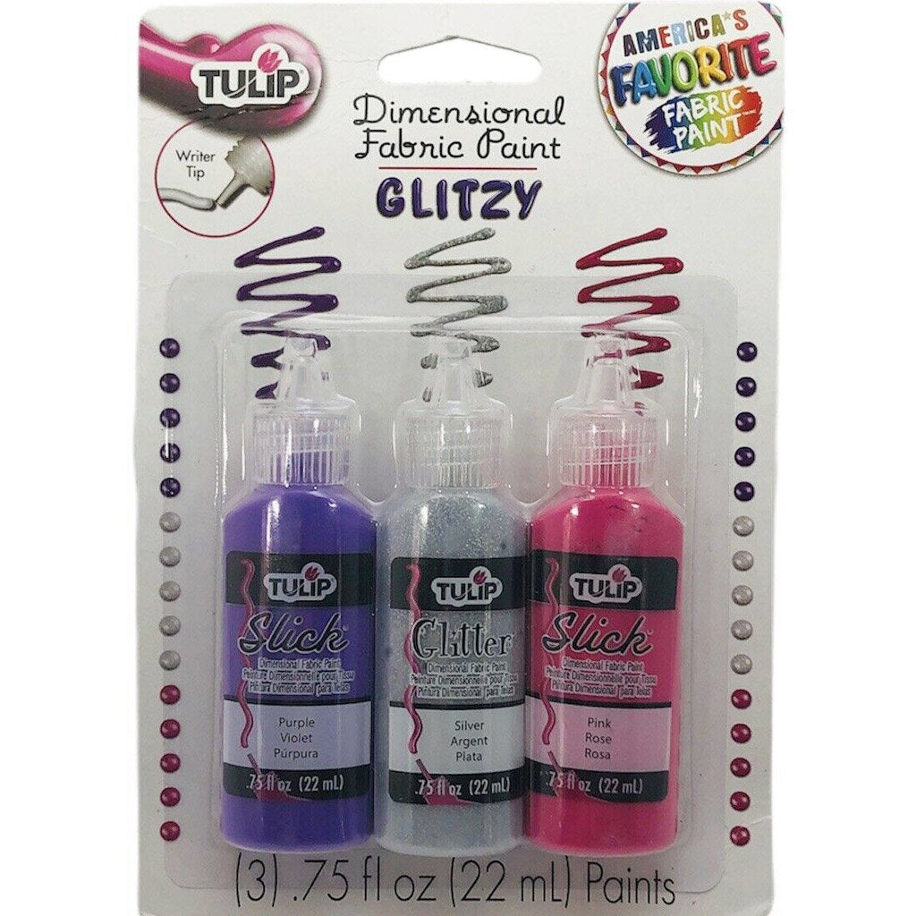 Dimensional Fabric Paint Glitzy 0.75oz X 3pc