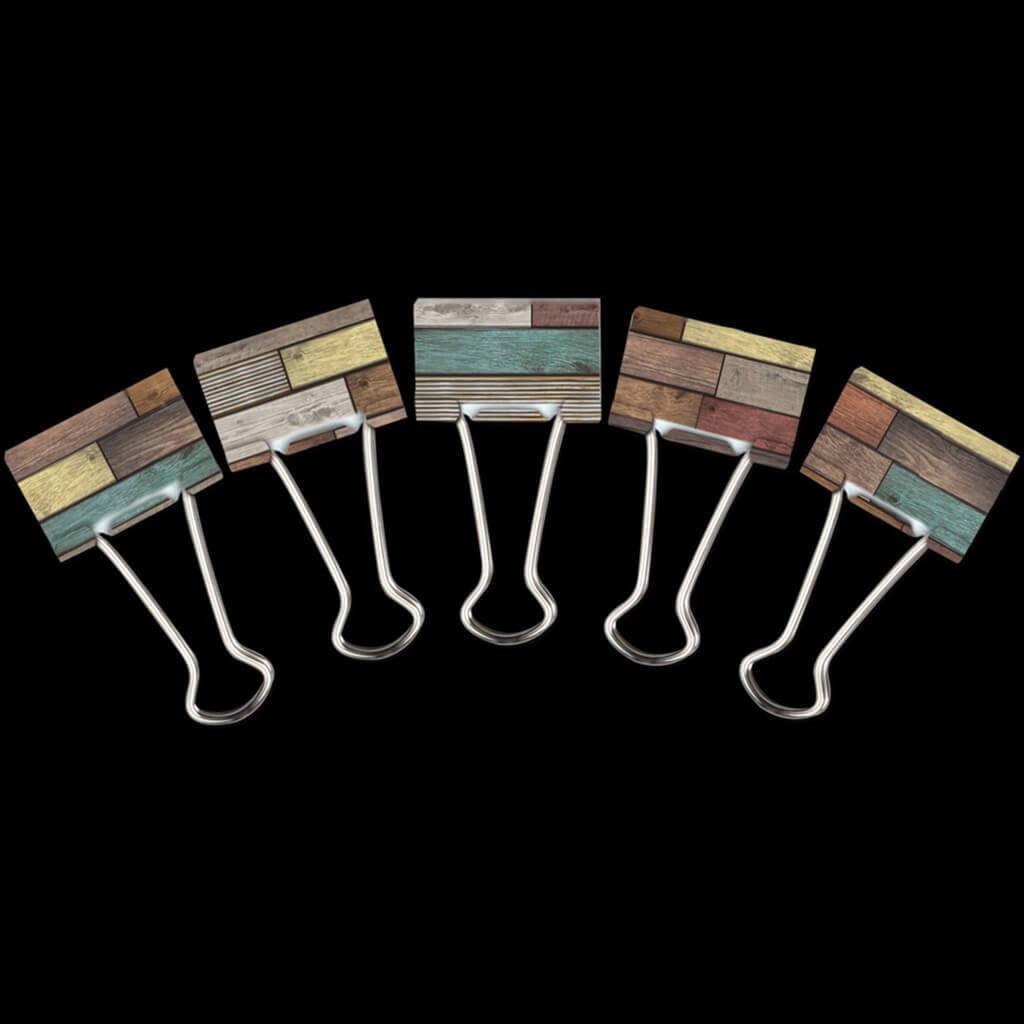 Reclaimed Wood Binder Clips Medium