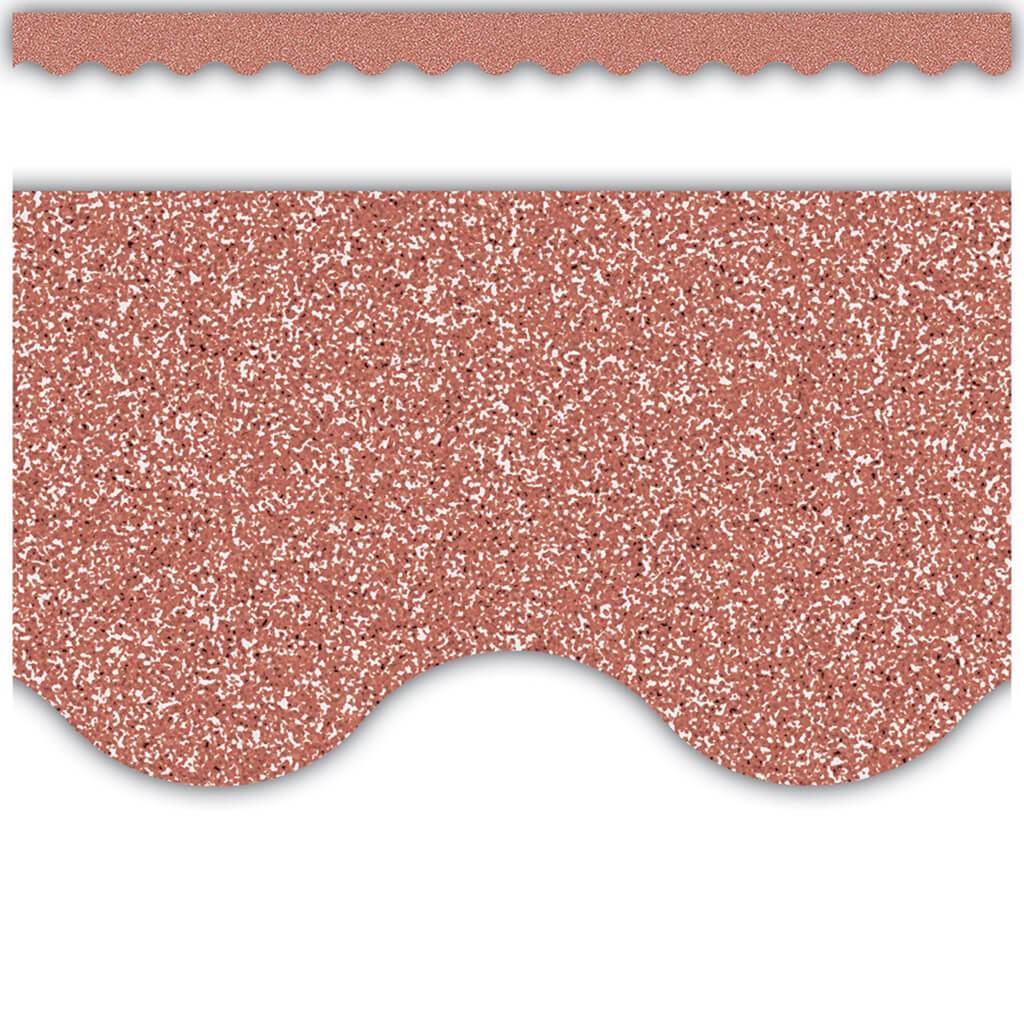 Scalloped Border Trim Rose Gold Glitz