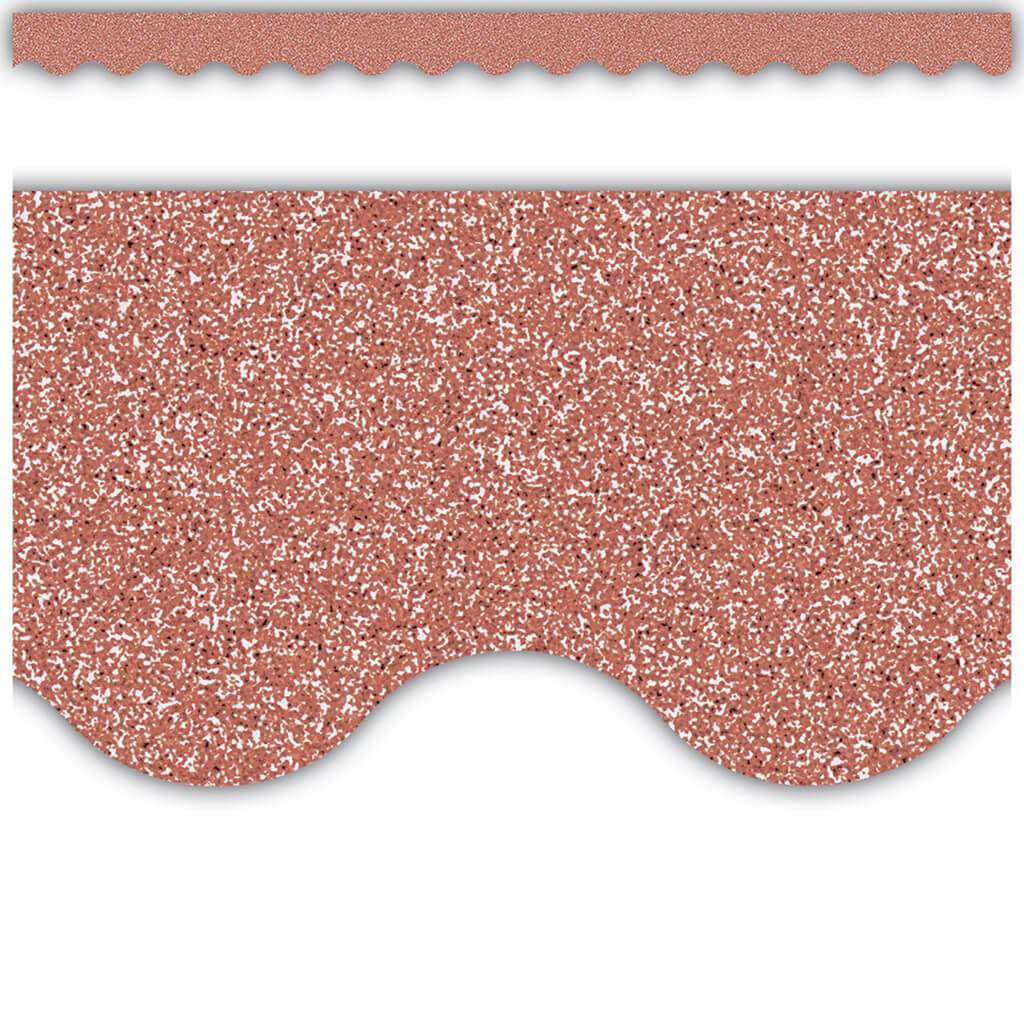 Scalloped Border Trim Rose Gold Glitz