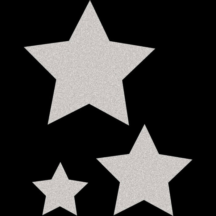 Stars Accents Silver Glitz Assorted Sizes