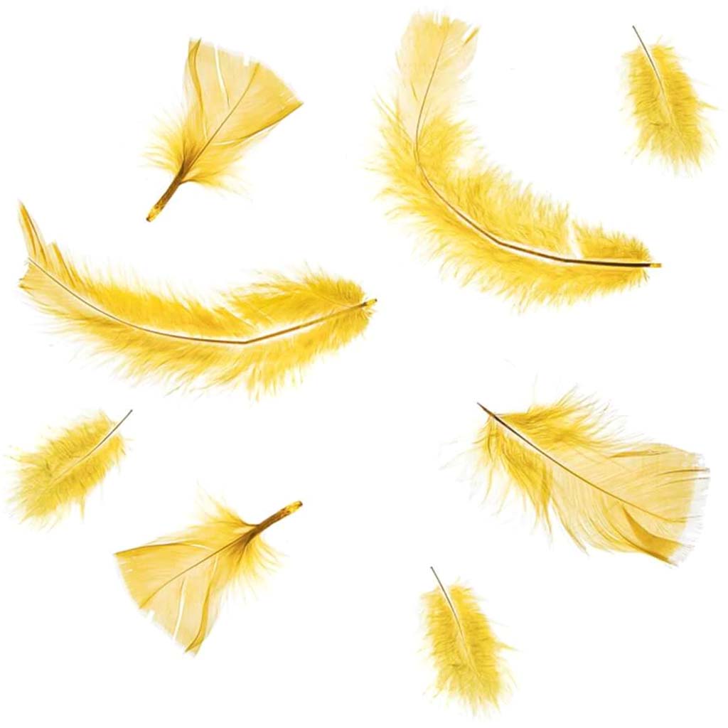 Yellow Turkey Flat Feathers: 2 To 5 Inches, 11.9 Grams