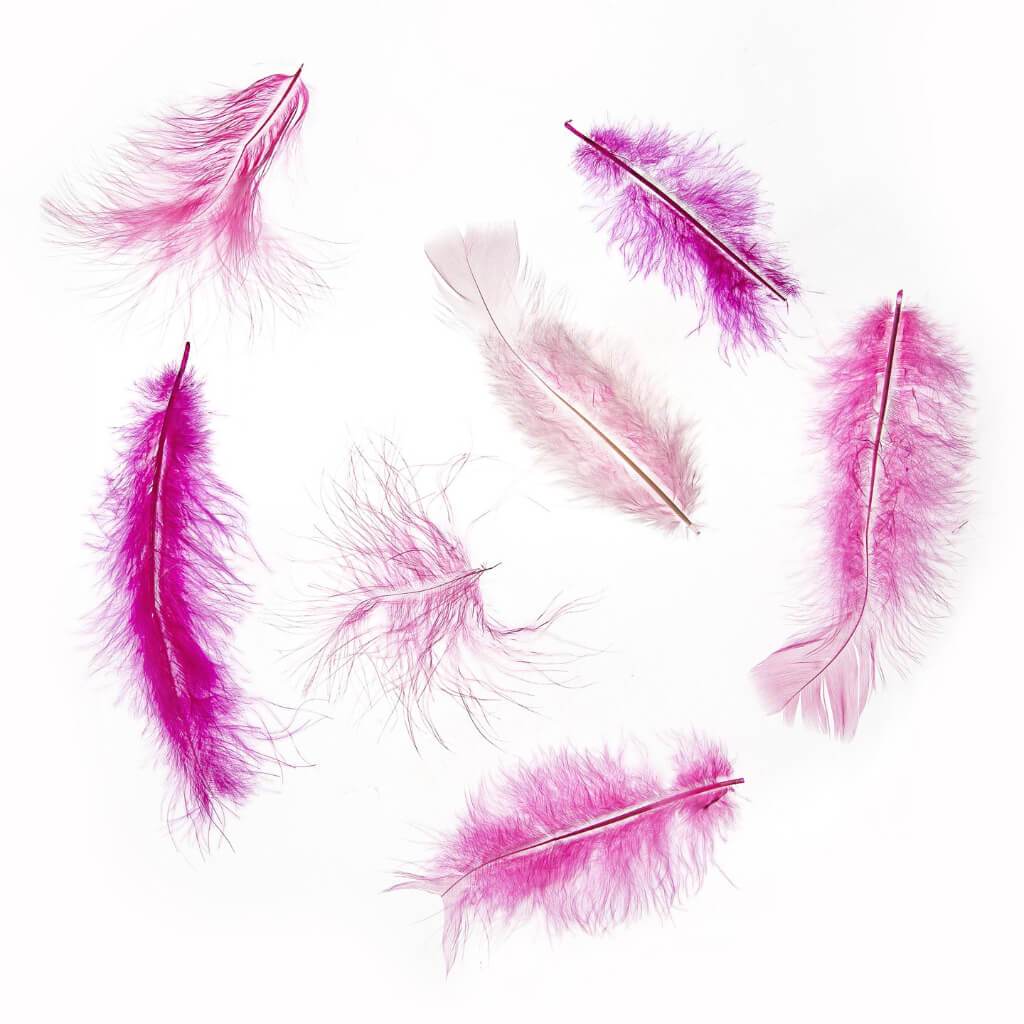 Pink Marabou Feathers: 4 To 5 Inches, 5.9 Grams