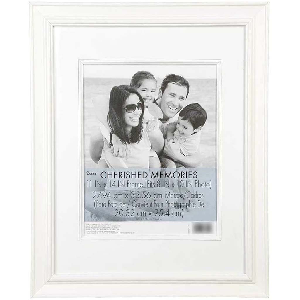 Double Matted All-White Picture Frame: 11x14 to 8x10