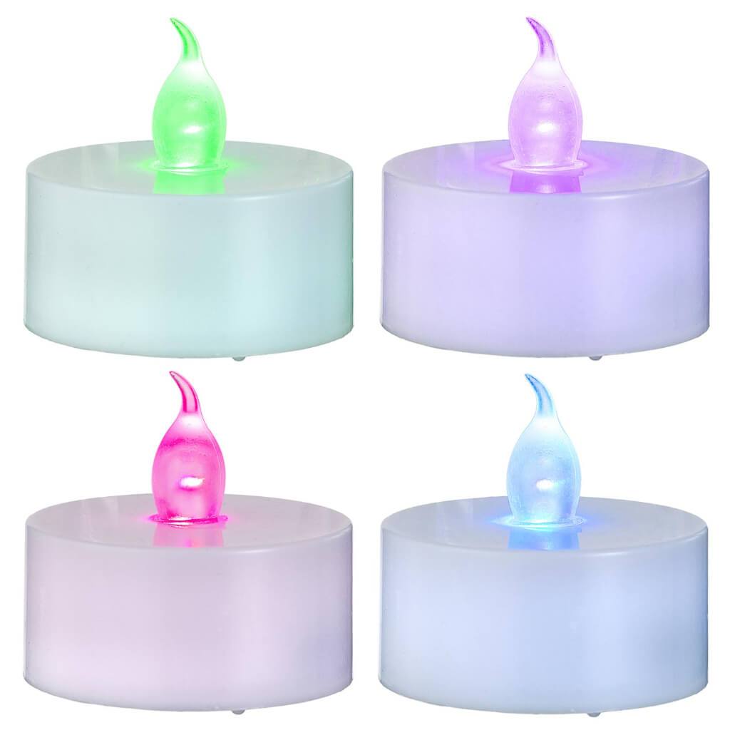 LED Color Changing Tea Light 1.5 x .75in 4pcs