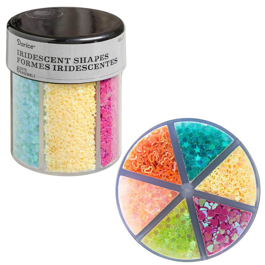 Shaped Glitter Caddy: Bright Hearts &amp; Stars 6-Color