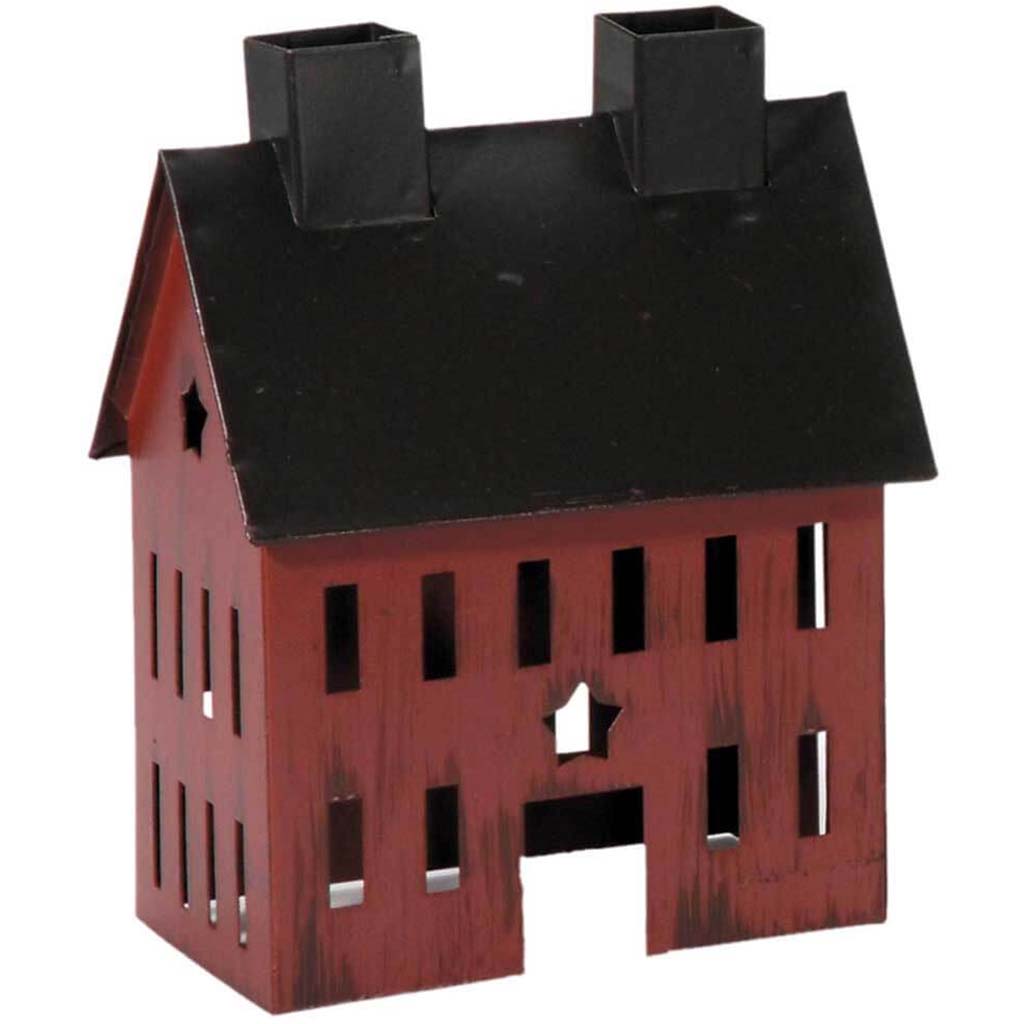 Painted Tin House 4in x 2.5in x 5in