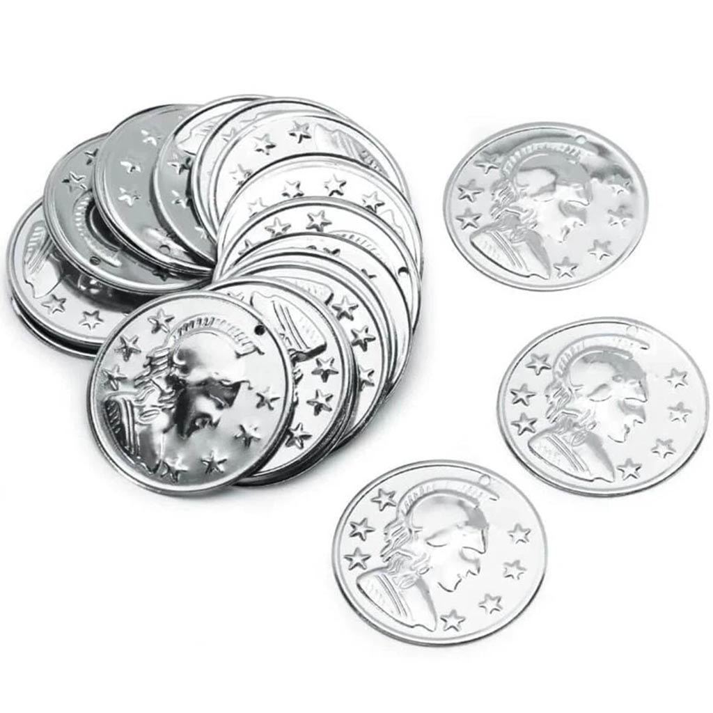 Aluminum Coin Charms Silver Plated