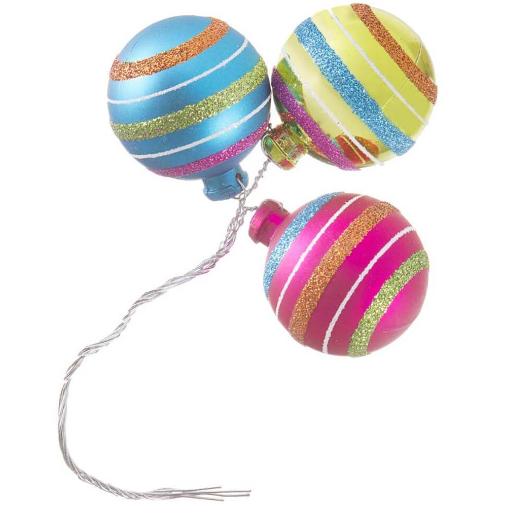 Christmas Stripes Ornament Pick 40mm