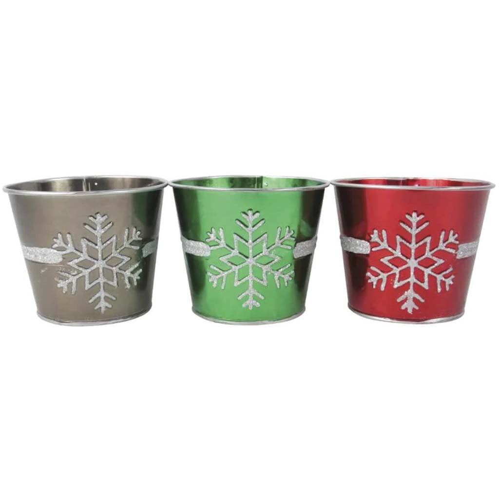 Snowflake Round Pot 5in