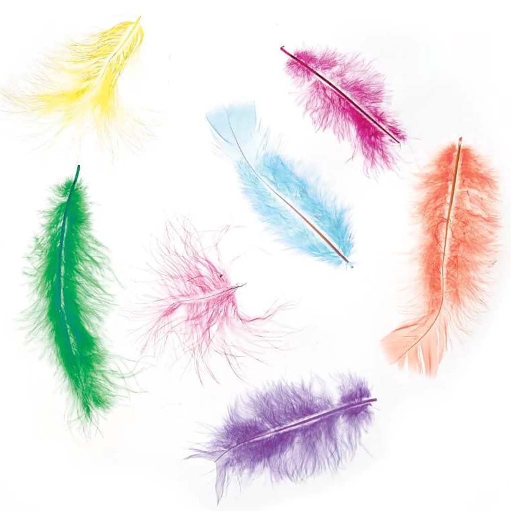 Marabou Feathers: Vibrant Colors, 5.9 Grams