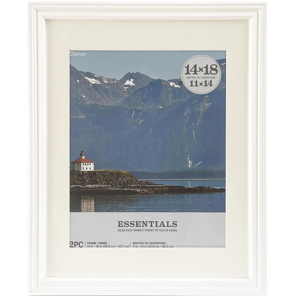 Essentials White Picture Frame: 14 x 18 Inches, 2 Pieces