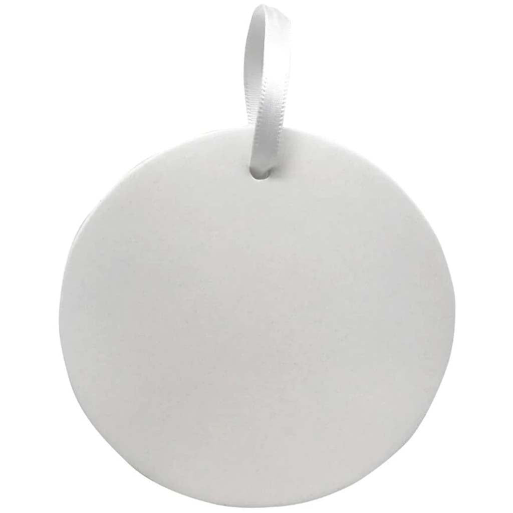 Plaster Ornament Round 4 x 3.88in