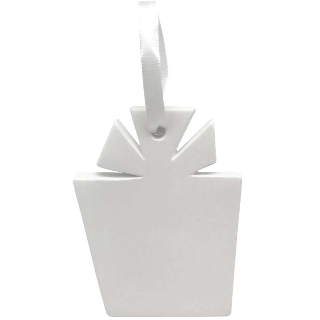 Plaster Ornament Present 3 x 3.5in