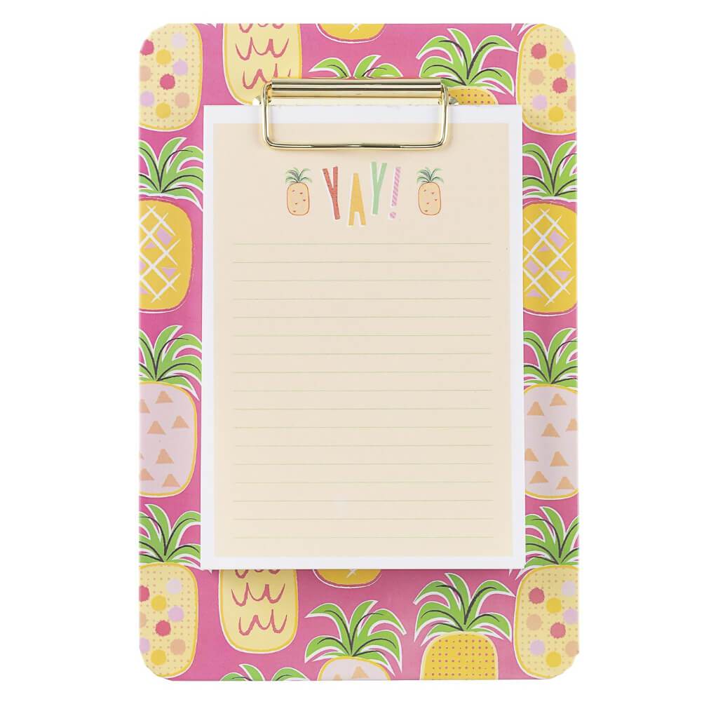 Clipboard And Memo Pad: Pineapple Yay, 80 Sheets