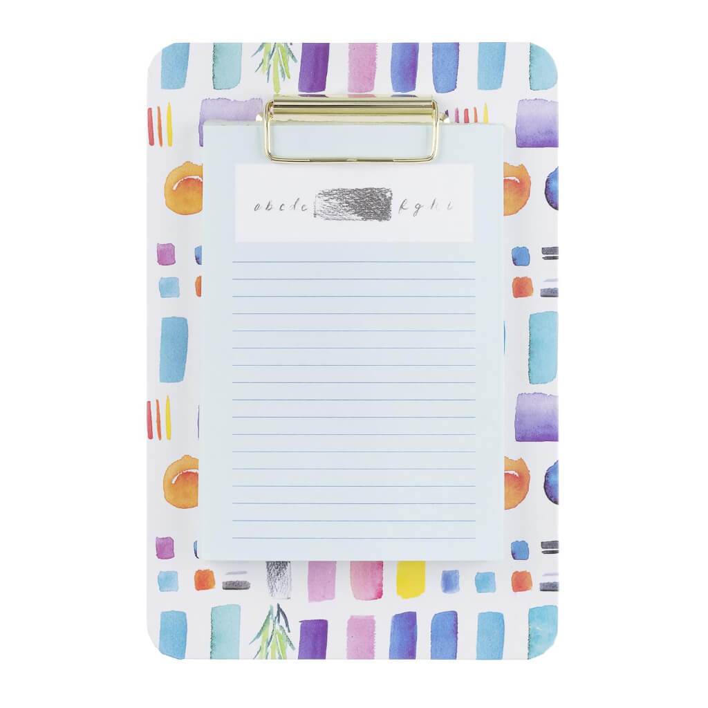 Clipboard And Memo Pad: Watercolor, 80 Sheets