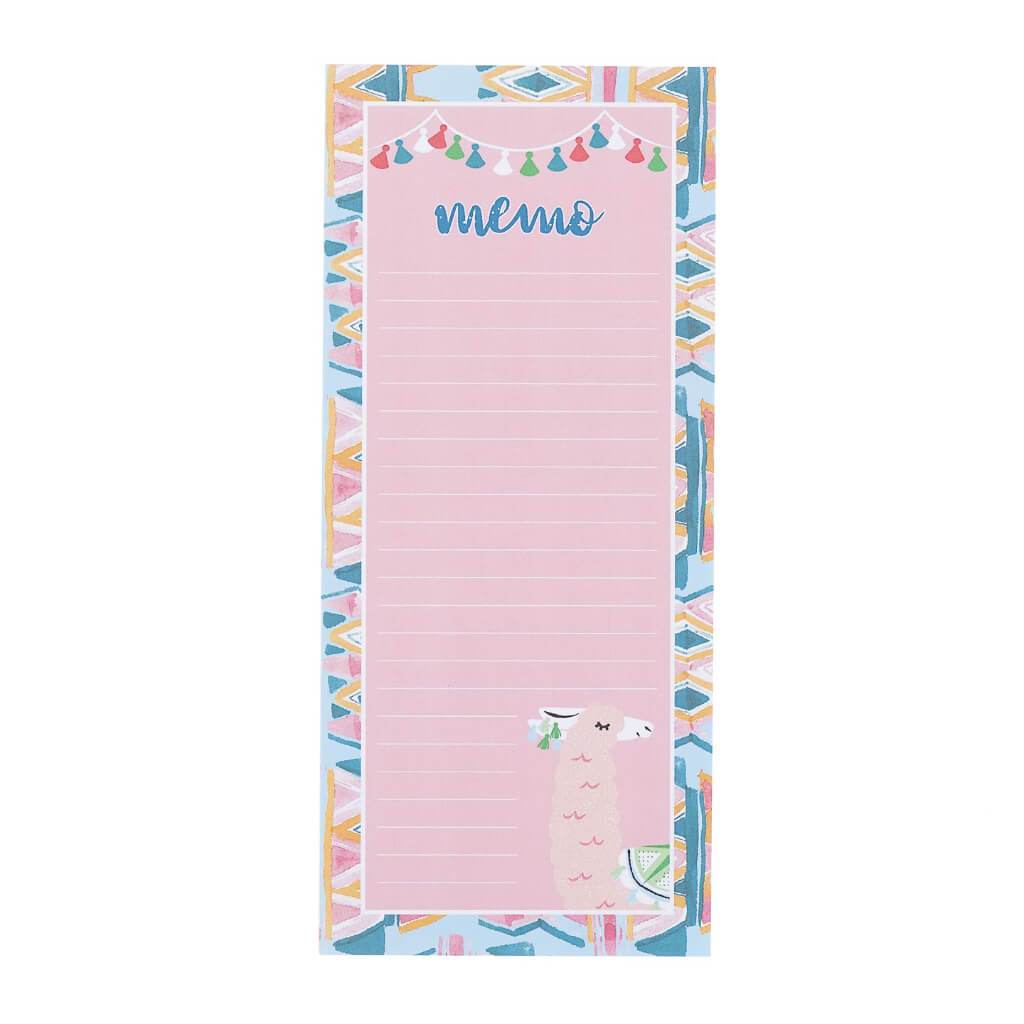 Memo Pad with Magnet: Llama, 3.5 x 8 Inches, 60 Sheets