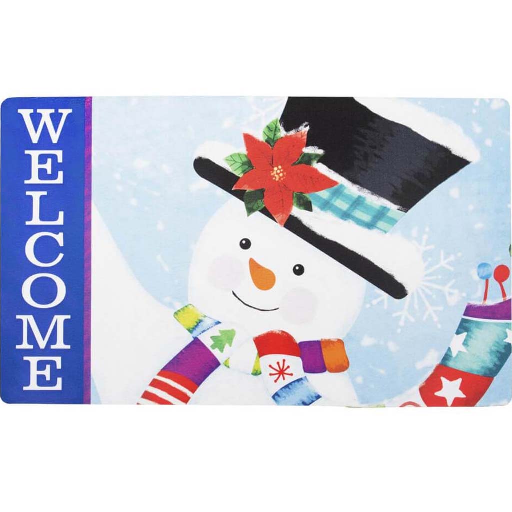 Welcome Snowman Doormat: 29.5 x 17.7 Inches