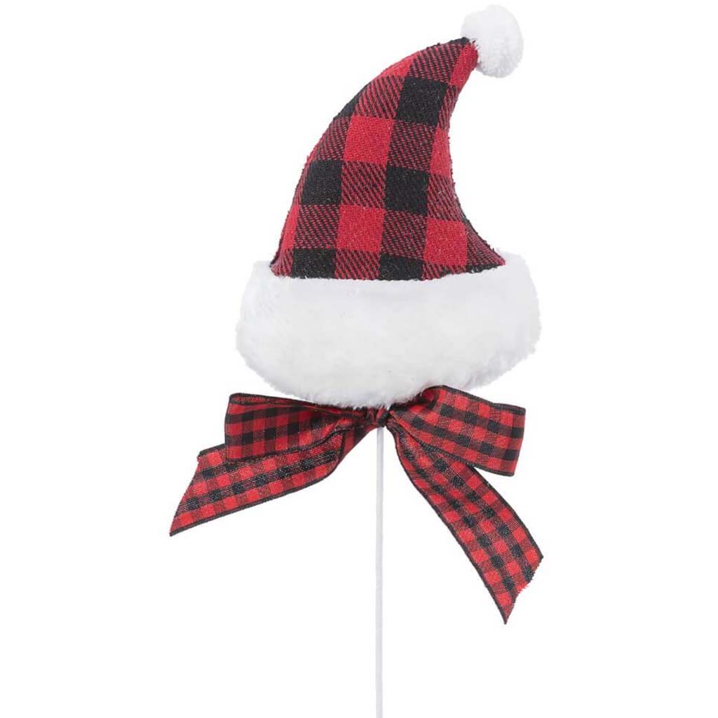 Plaid Santa Hat Pick: 4 x 12 Inches