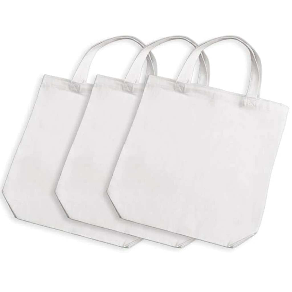 Unfinished Canvas Tote: 3 Pack, White