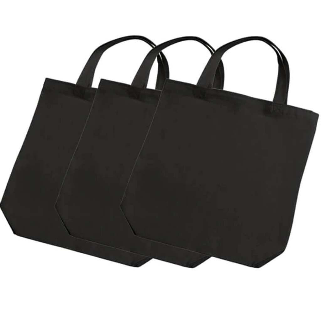 Unfinished Canvas Tote: 3 Pack, Black