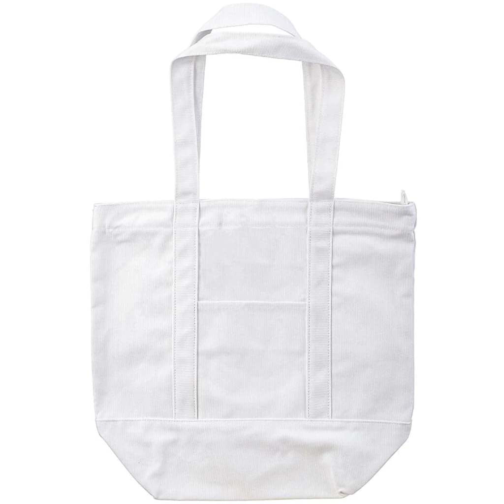 Unfinished Large Canvas Tote With Zipper: White, 17 x 15 Inches