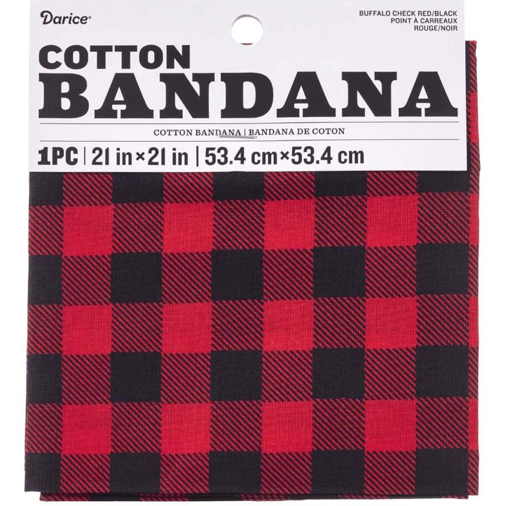 Red Buffalo Check Bandana: 21 Inches