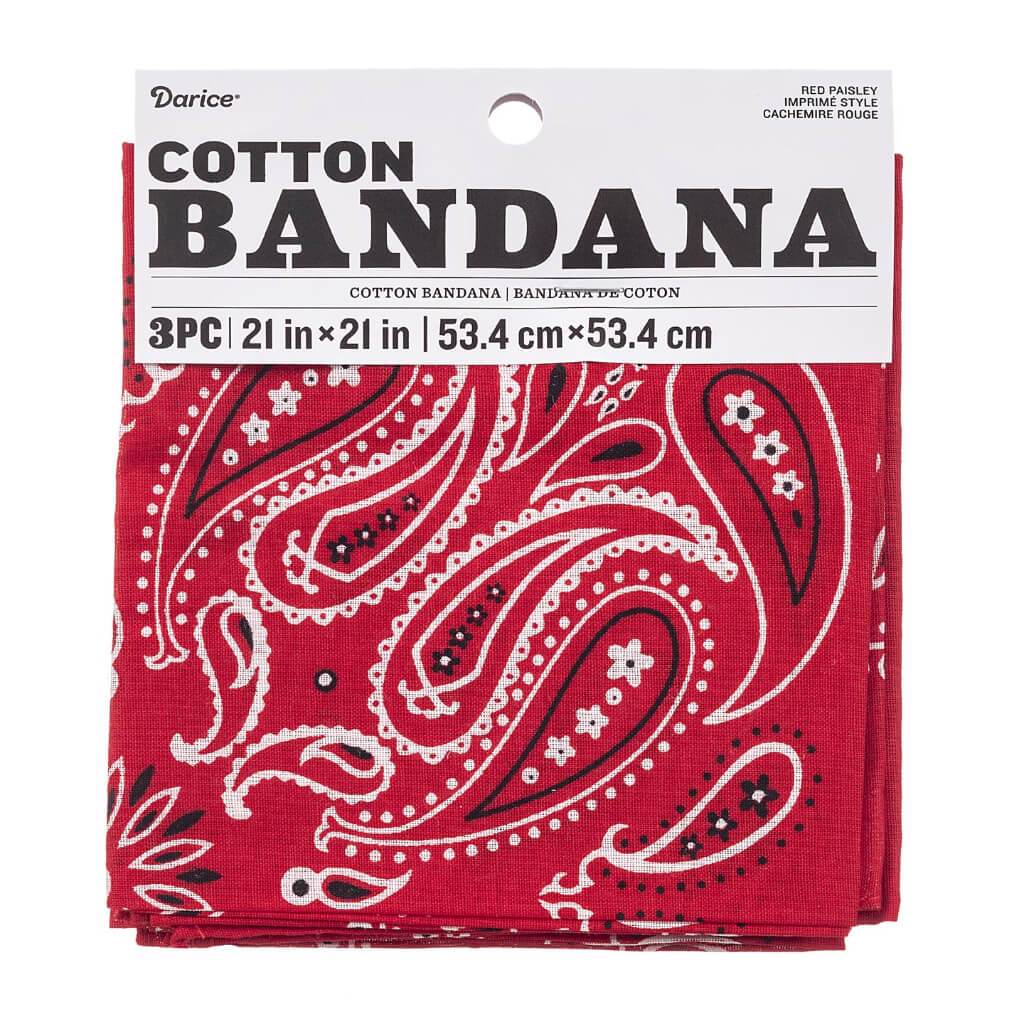 Red Paisley Bandana Value Pack: 21 Inches