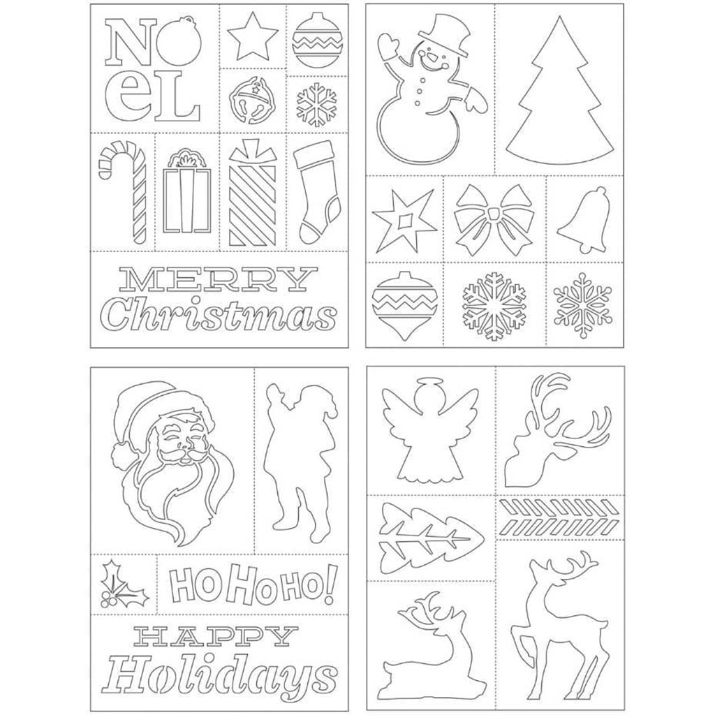 Holiday Themed Stencil Set with Fabric Paint