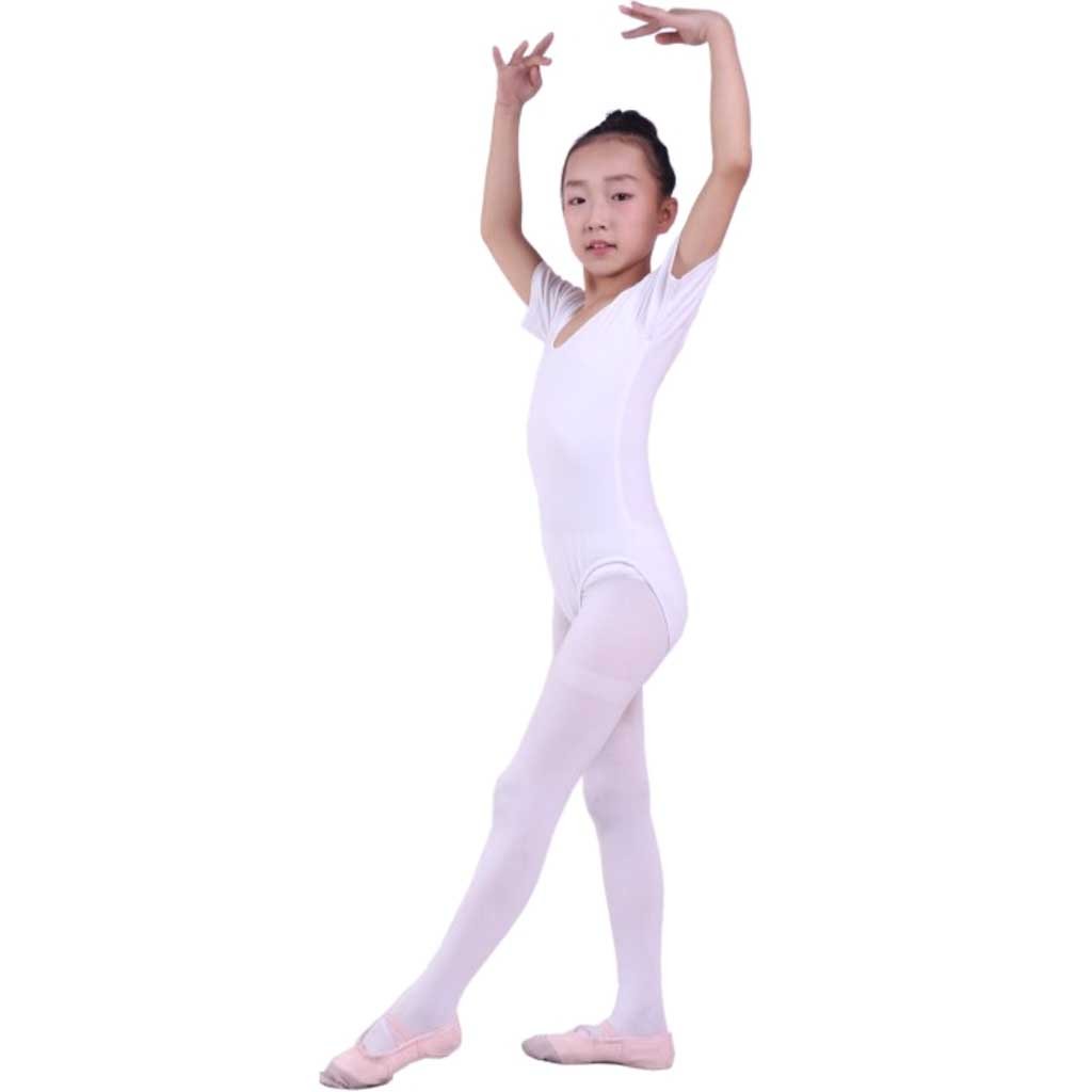 White Short Sleeve Leotard